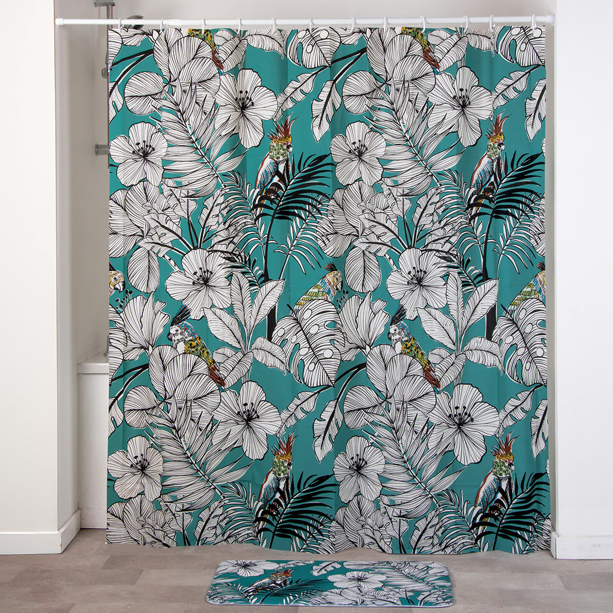 Perdea Duș EVA PE 180X200 CM - Blue Jungle Fever