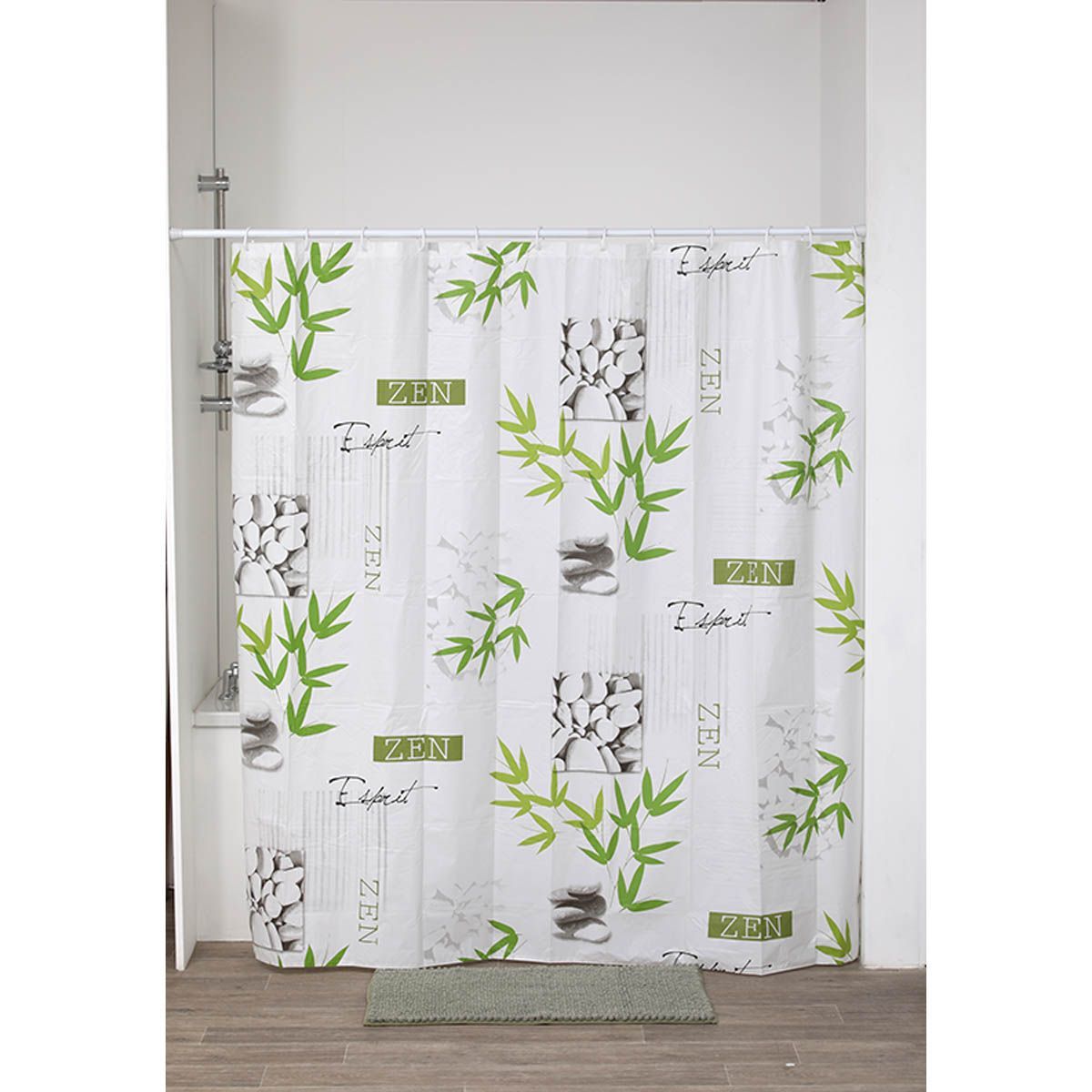 Perdea Duș PEVA 180x180 Cm + 12 Inele Albe Perdea - Intemporelle