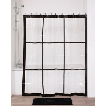 Perdea Duș Transparentă PEVA 180x180 Cm - Alb Neo Retro