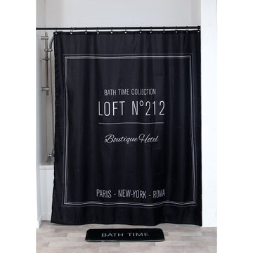 Perdea Duș Poliester 180X200 Cm Negru - Black Neo Retro