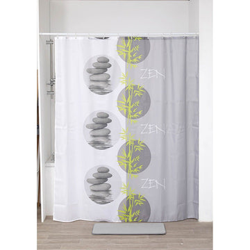 Perdea Duș Poliester 180x200 Cm + 12 Inele PP Albe - Palaos