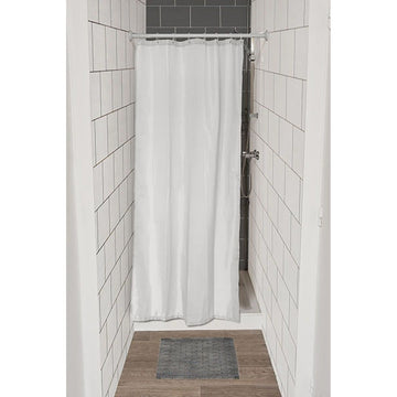 Perdea Duș Poliester 120x180 Cm + 8 Inele PP Perdea - Alb