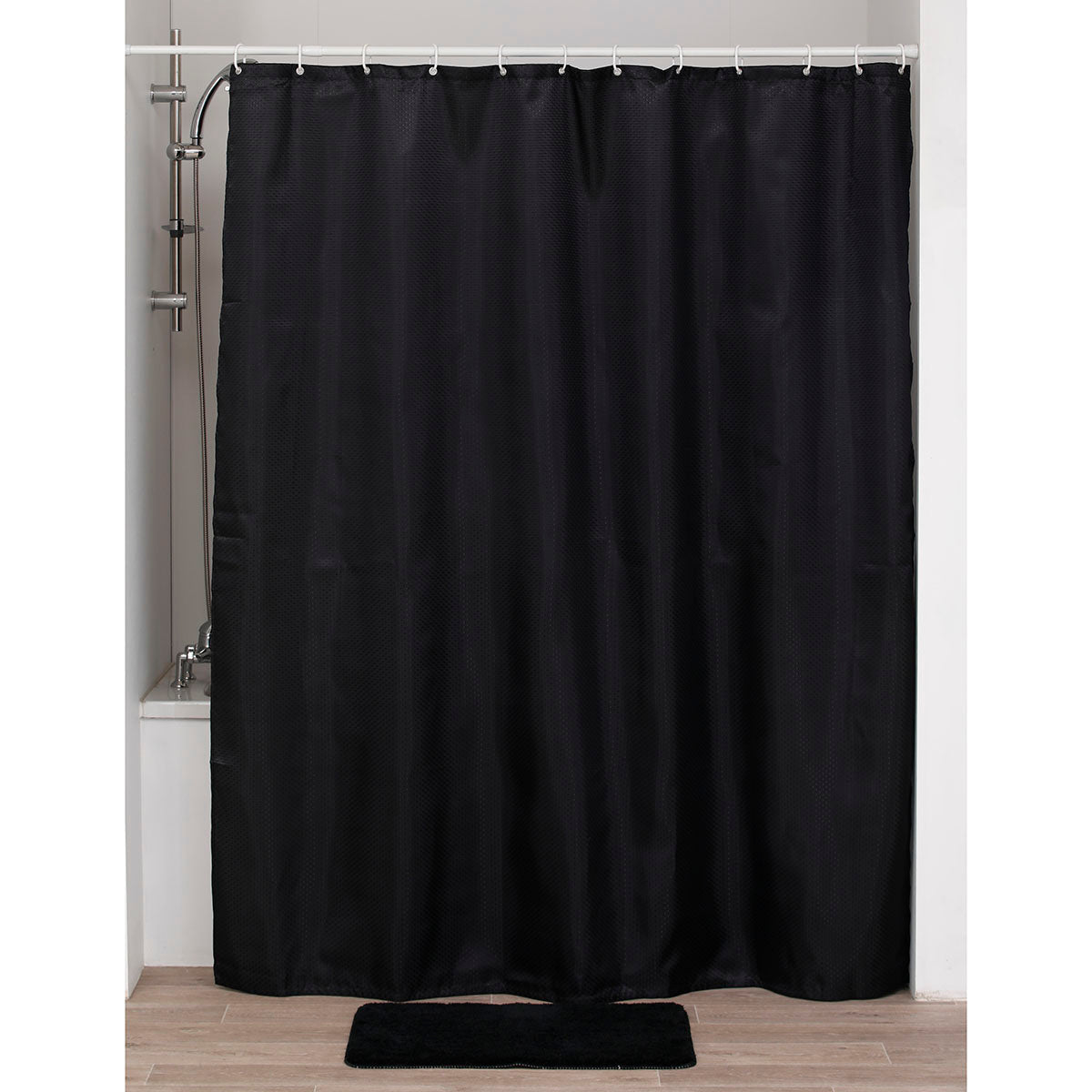 Perdea Duș Poliester Design Diamant 180x200 Cm - Neagră