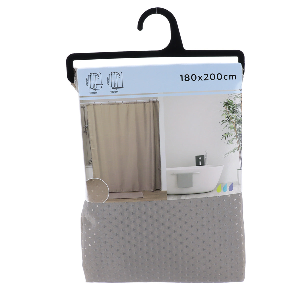 Perdea Duș Poliester Design Diamant 180x200 Cm - Taupe