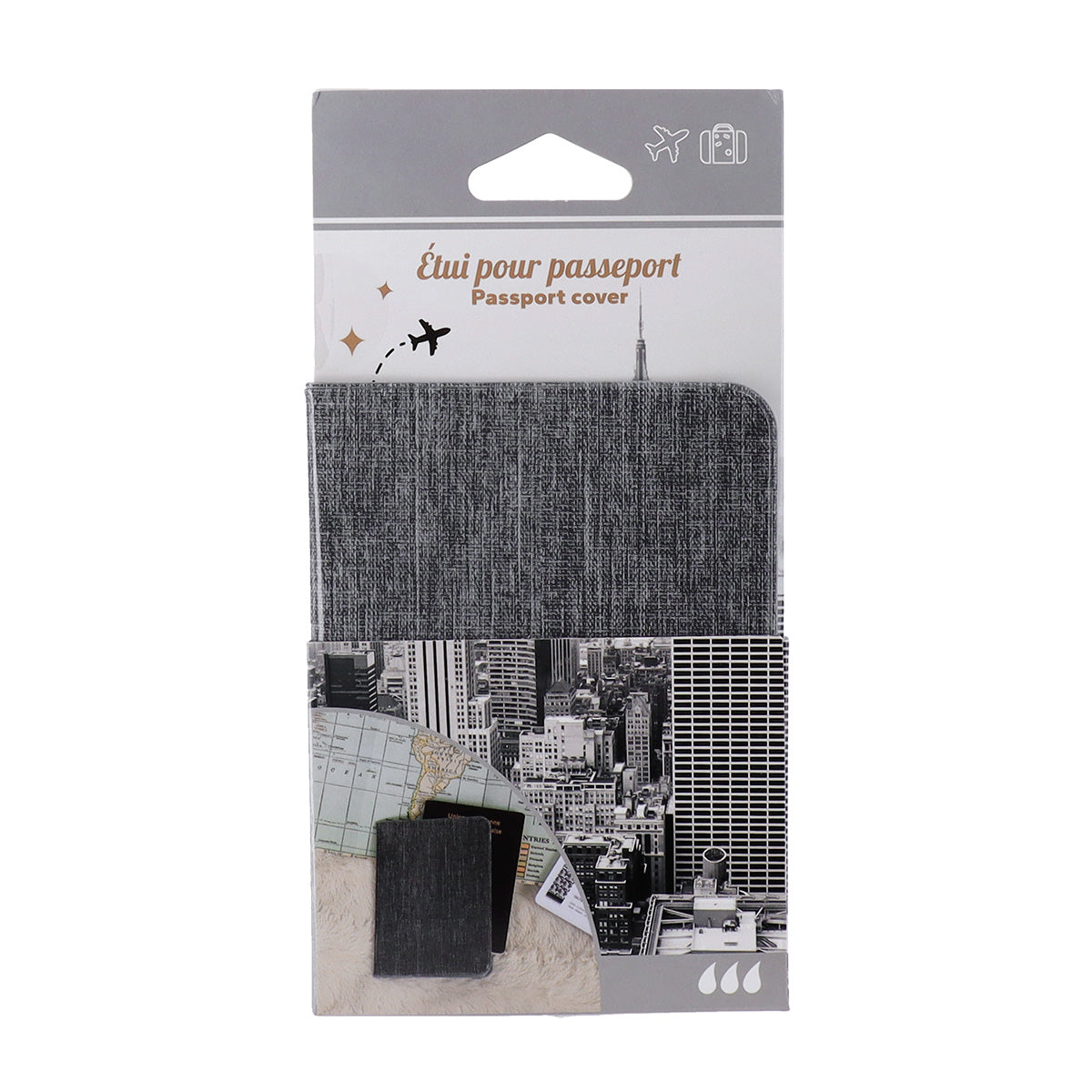 Husă de Pașaport Imprimată din PVC - Heather Grey