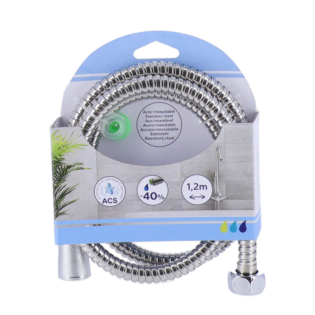 Furtun Flexibil Din Oțel Inoxidabil 120 Cm - Cromat