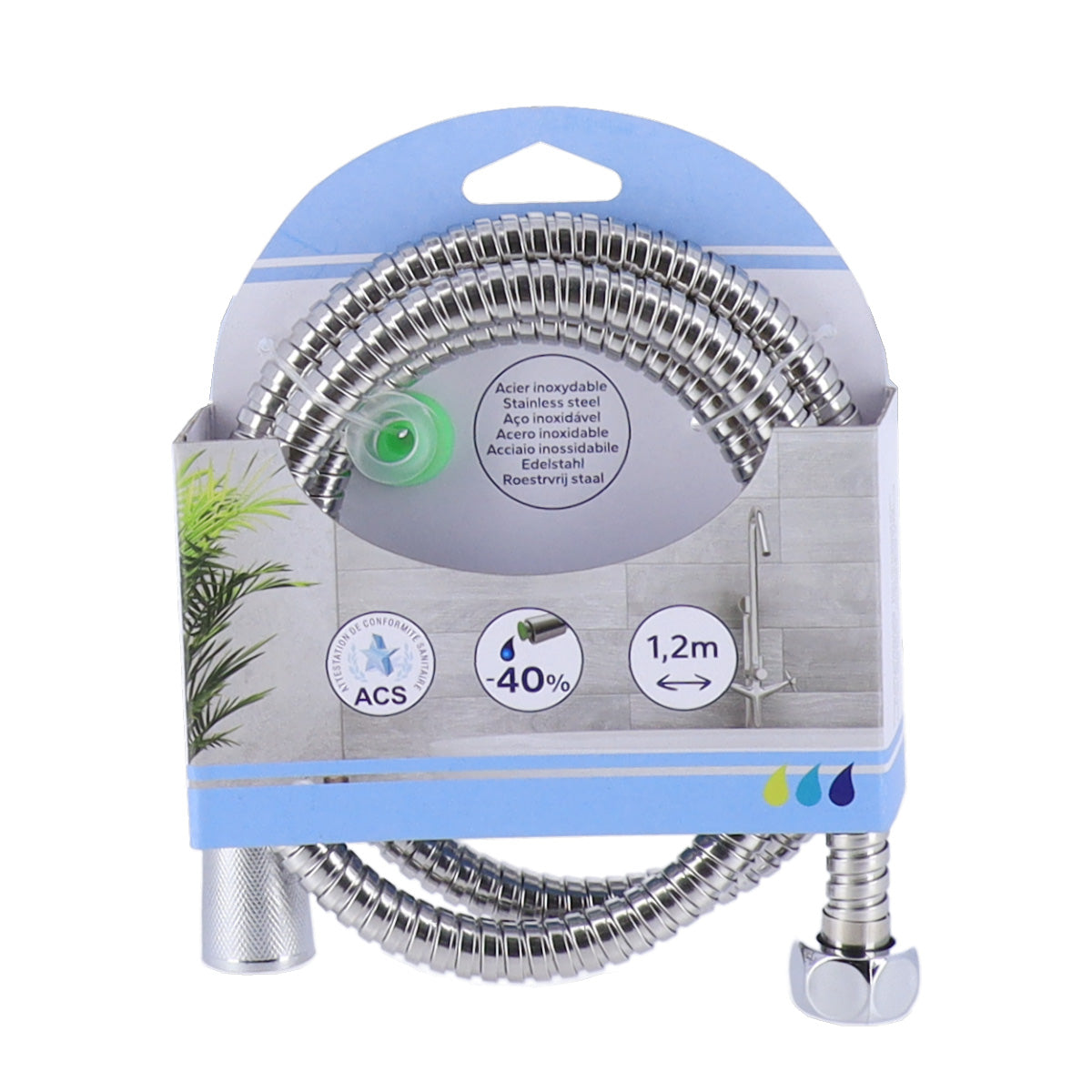 Furtun Flexibil Din Oțel Inoxidabil 120 Cm - Cromat