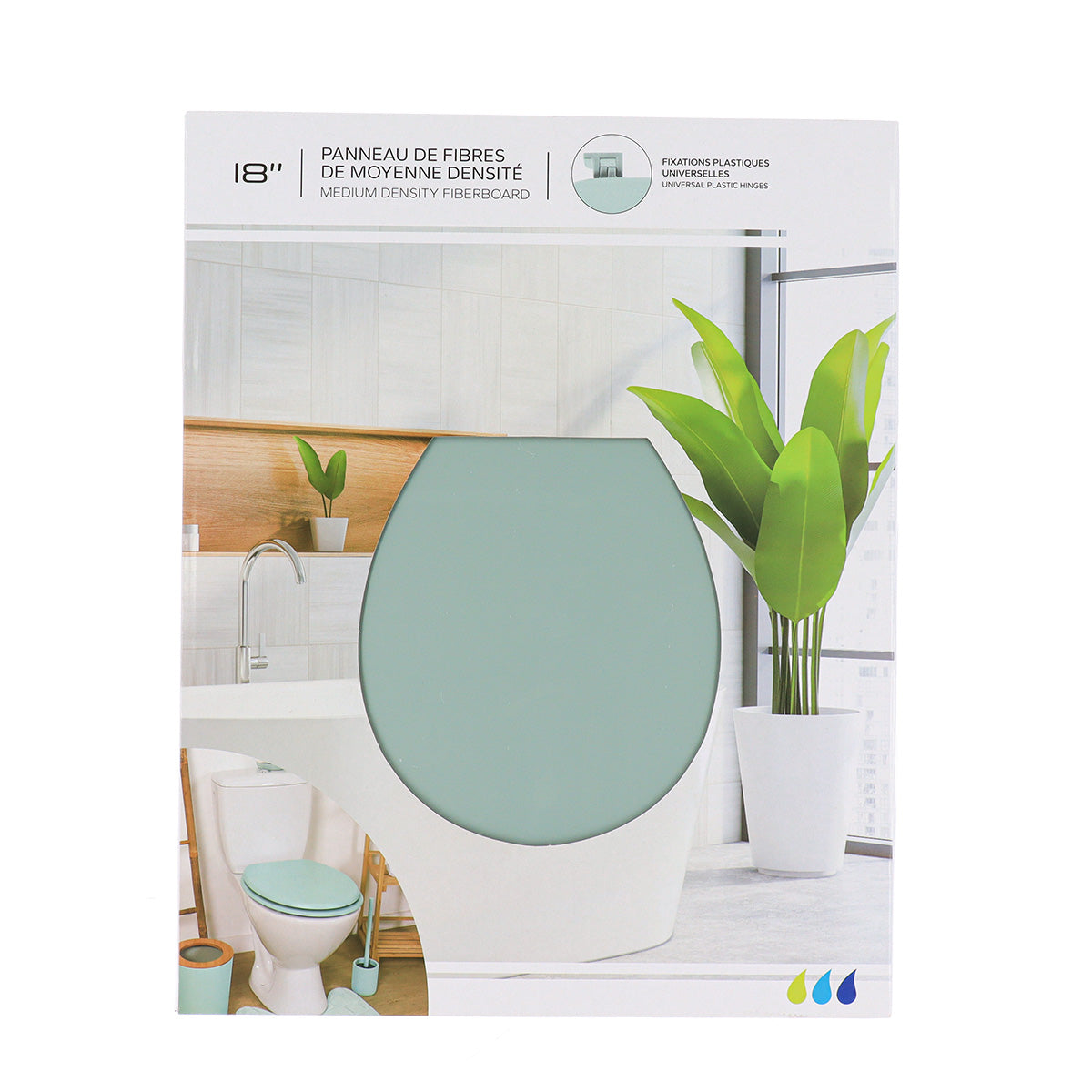 Capac de Toaletă cu Balamale din Plastic - Verde Deschis