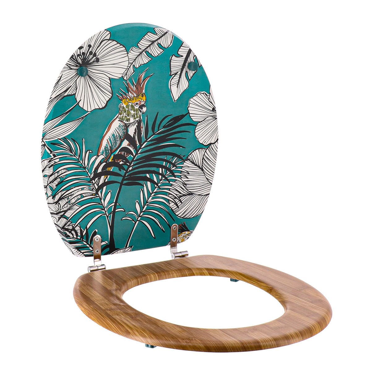 Capac De Toaletă MDF 18 Inch Cu Balamale Din Oțel Inoxidabil - Blue Jungle Fever