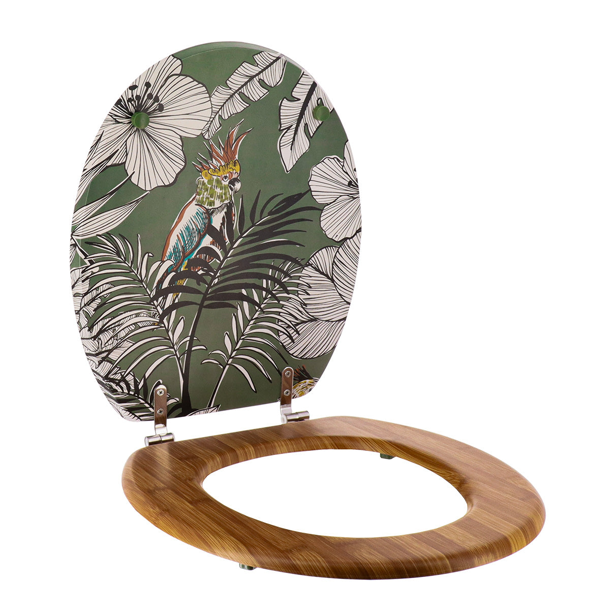 Capac De Toaletă MDF 18 Inch Cu Balamale Din Oțel Inoxidabil - Khaki Jungle Fever