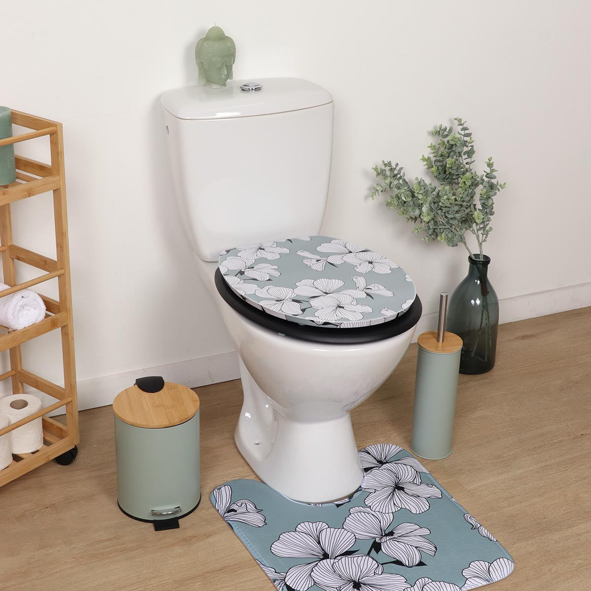Capac De Toaletă MDF 18 Inch Cu Balamale Din Oțel Inoxidabil - Green Écrin