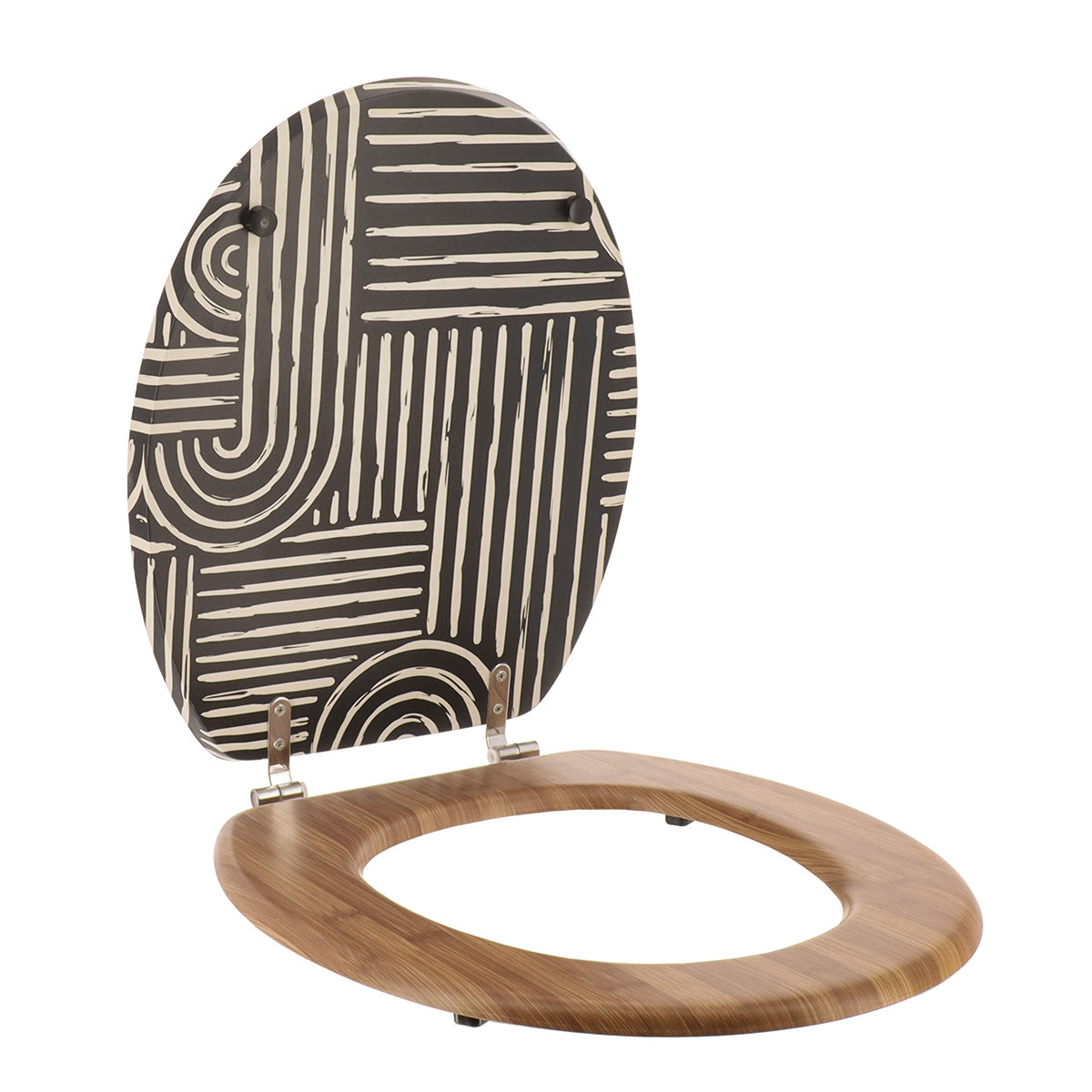 Capac De Toaletă MDF 18 Inch Cu Balamale Din Oțel Inoxidabil - Ethnic Vibes