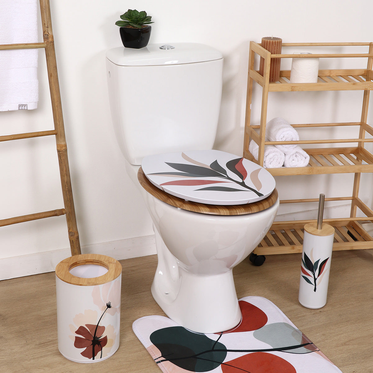 Capac De Toaletă MDF 18 Inch Cu Balamale Din Oțel Inoxidabil - Bucolique
