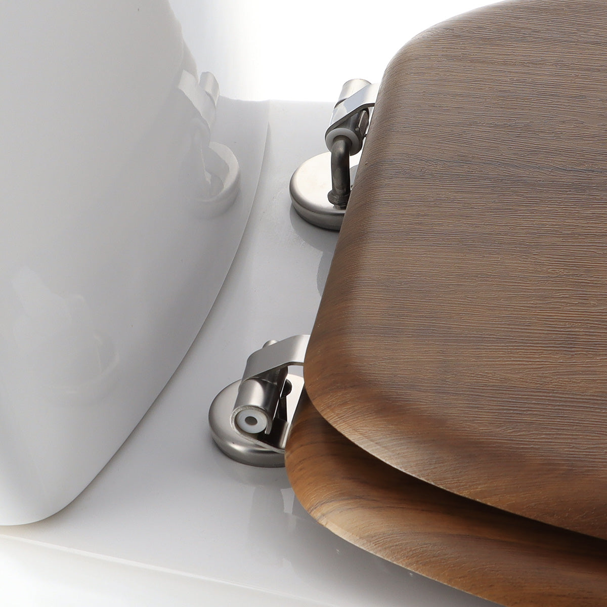 Capac de Toaletă cu Balamale din Oțel Inoxidabil - Acacia Rustic Style