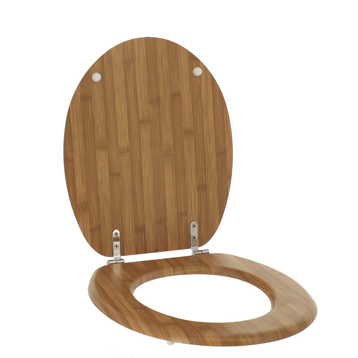 Capac de Toaletă cu Balamale din Oțel Inoxidabil - Bamboo Effect