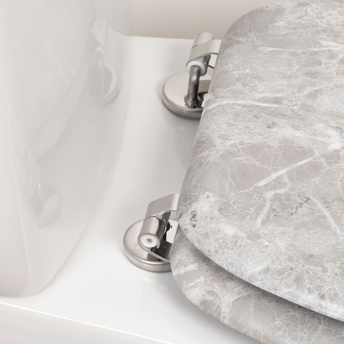 Capac de Toaletă cu Balamale din Oțel Inoxidabil - Marble Effect