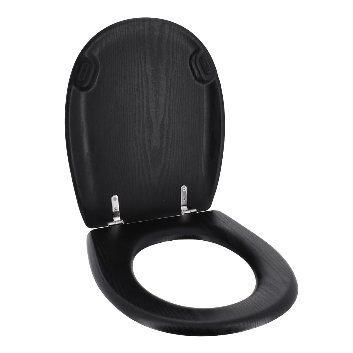 Capac de Toaletă cu Balamale din Oțel Inoxidabil - Negru Panelling