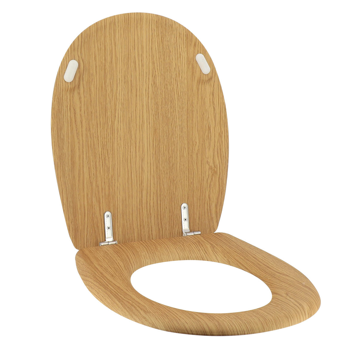 Capac de Toaletă cu Balamale din Oțel Inoxidabil - Oak Effect