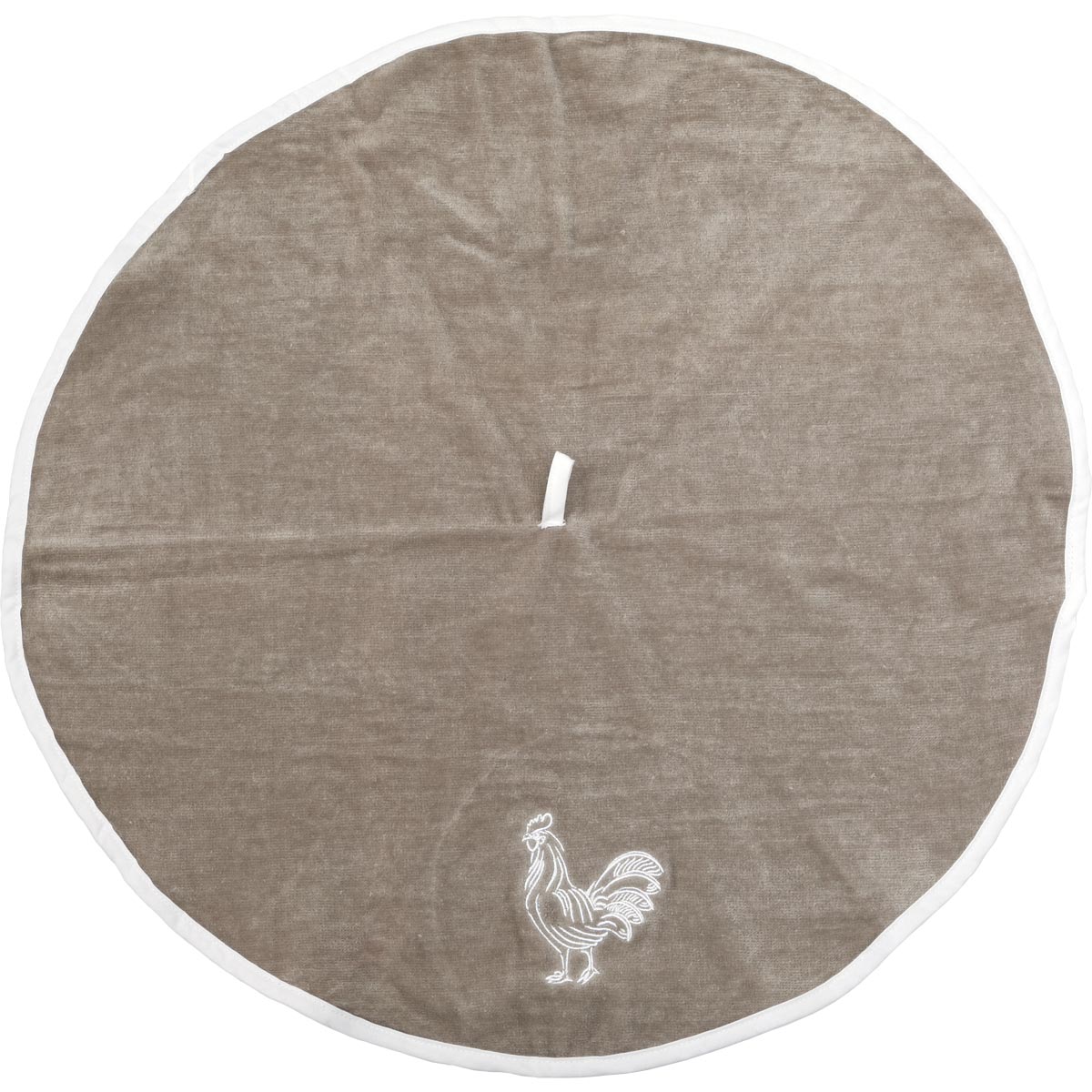 Prosop mâini brodat Chantecler 60cm catifea/frotir - Alb/Bej
