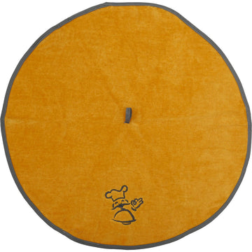 Prosop mâini brodat Auguste 60cm catifea/frotir - Gri/Ocru
