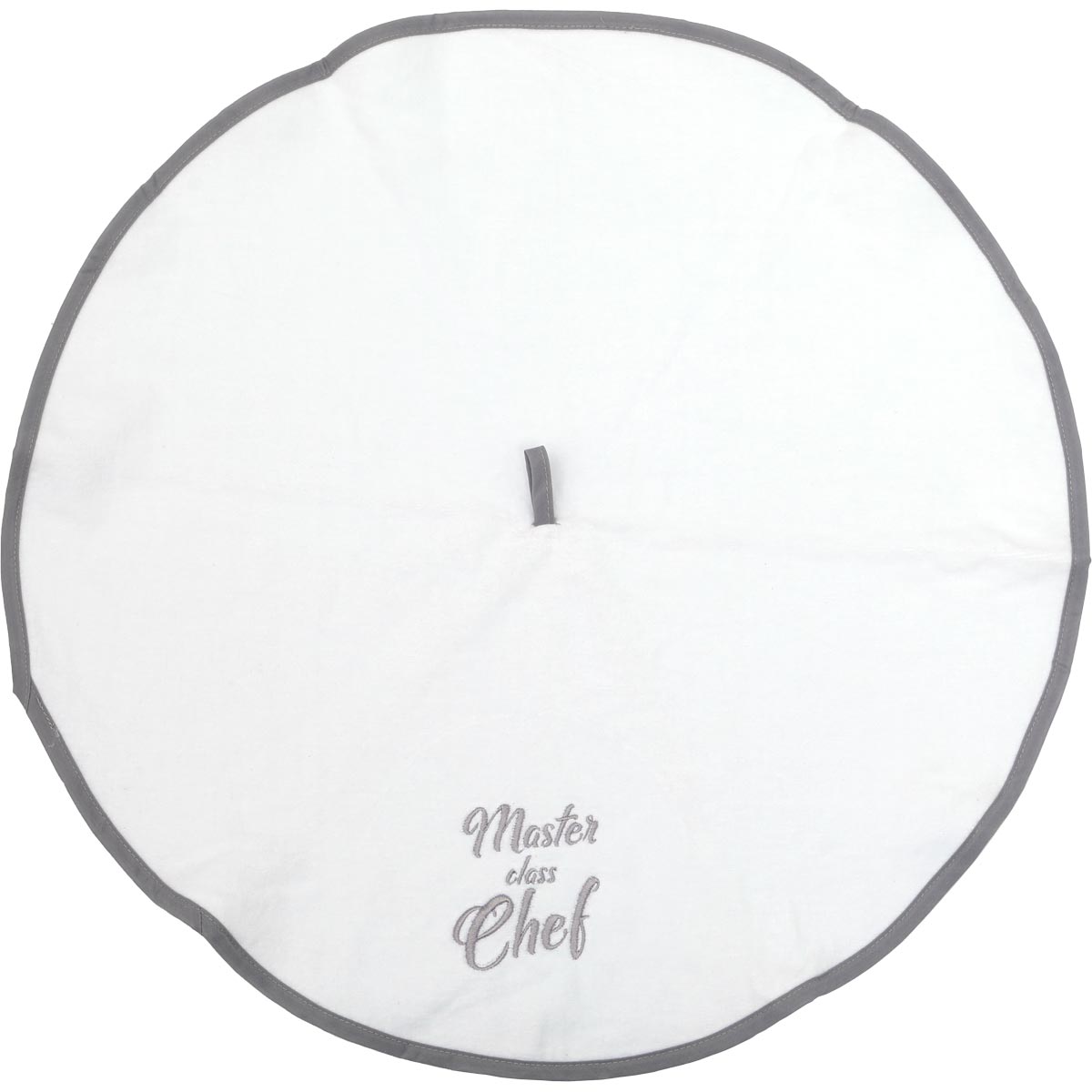 Prosop mâini brodat Master Chef 60cm catifea/frotir - Gri/Alb