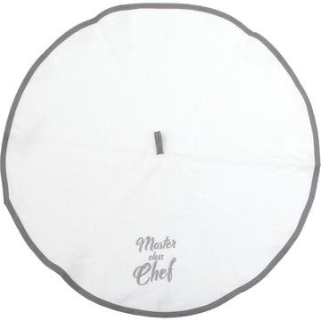 Prosop mâini brodat Master Chef 60cm catifea/frotir - Gri/Alb