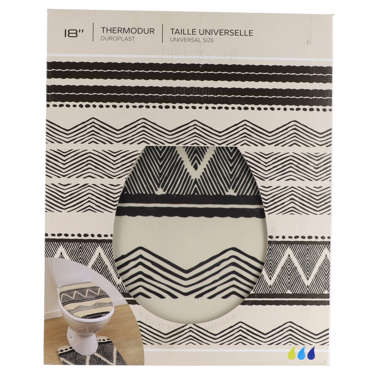 Capac de Toaletă 18 Inch Tribal Lodge cu Balamale din Plastic
