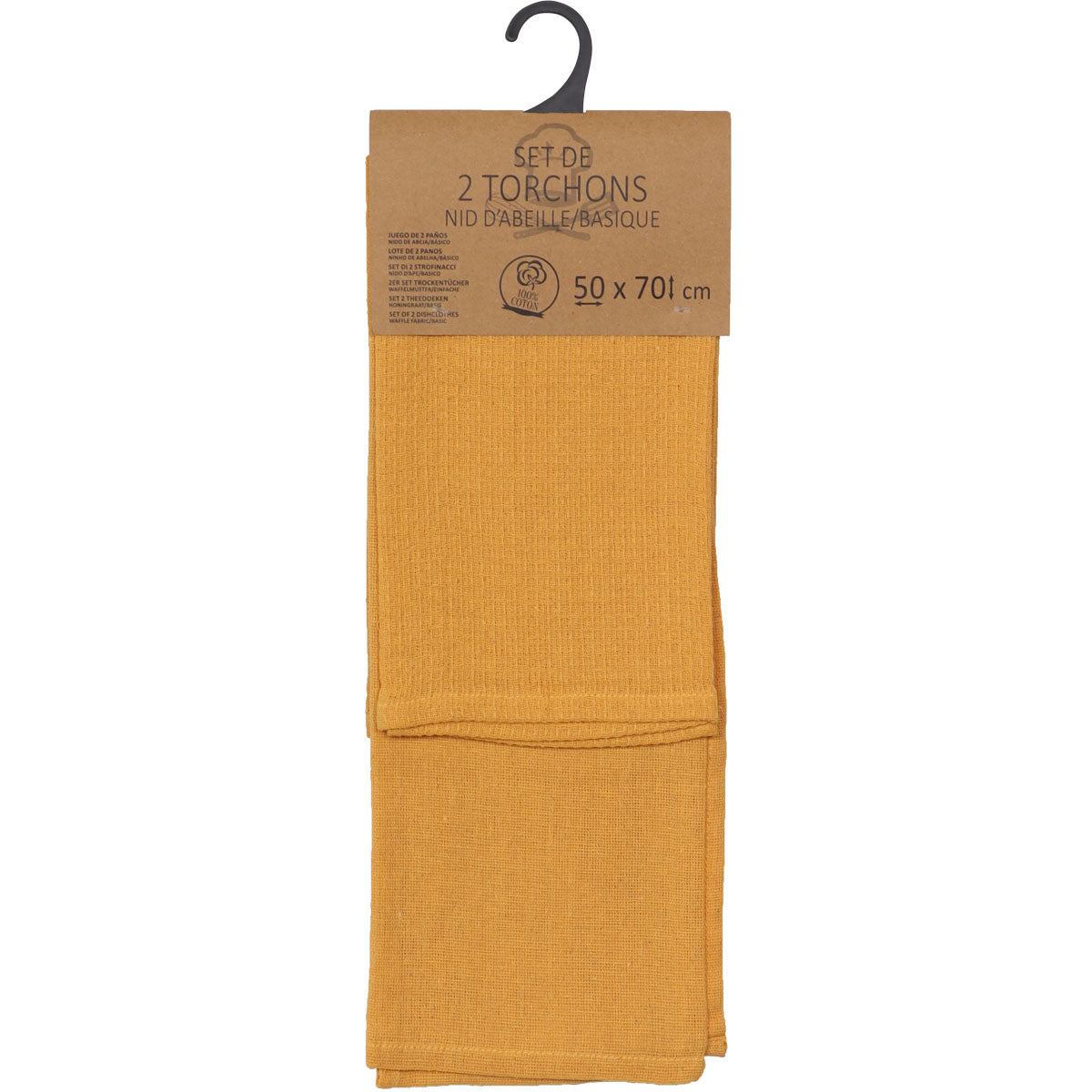 Set 2 prosoape bucătărie Justin 50x70cm bumbac - Galben Muștar