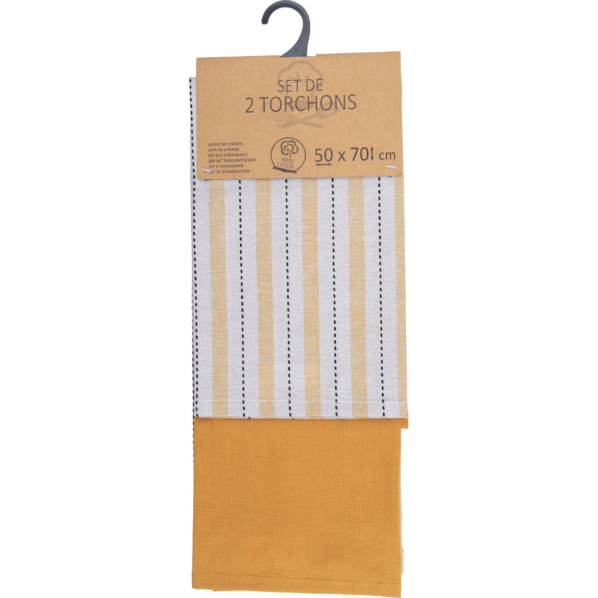 Set 2 prosoape bucătărie Charlize 50x70cm bumbac - Galben