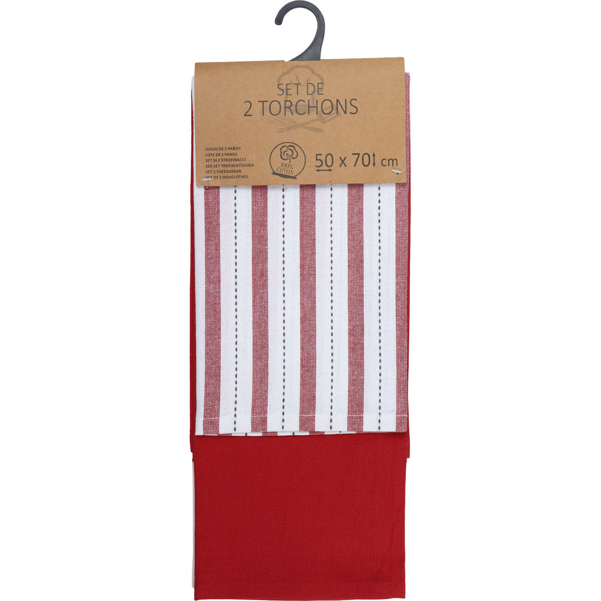 Set 2 prosoape bucătărie Charlize 50x70cm bumbac - Roșu