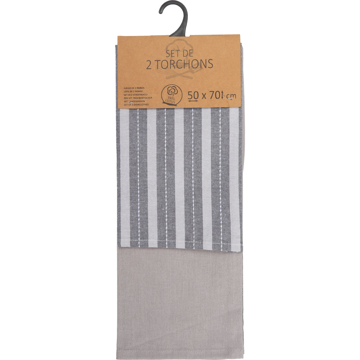 Set 2 prosoape bucătărie Charlize 50x70cm bumbac - Gri