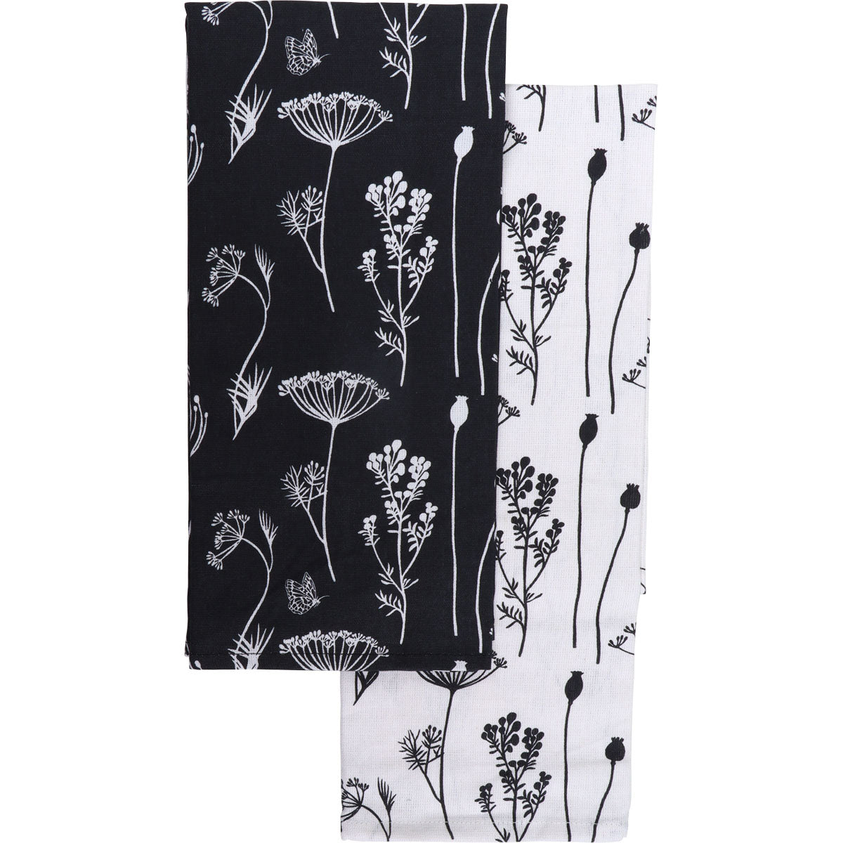 Set 2 prosoape bucătărie Capucine 50x70cm bumbac - Negru