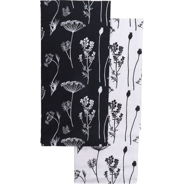 Set 2 prosoape bucătărie Capucine 50x70cm bumbac - Negru