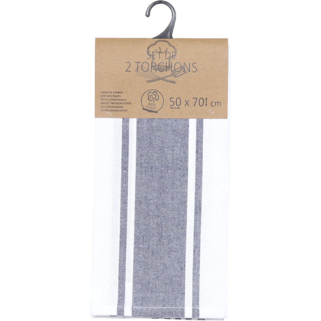 Set 2 prosoape bucătărie Lena 50x70cm bumbac/poliester - Albastru