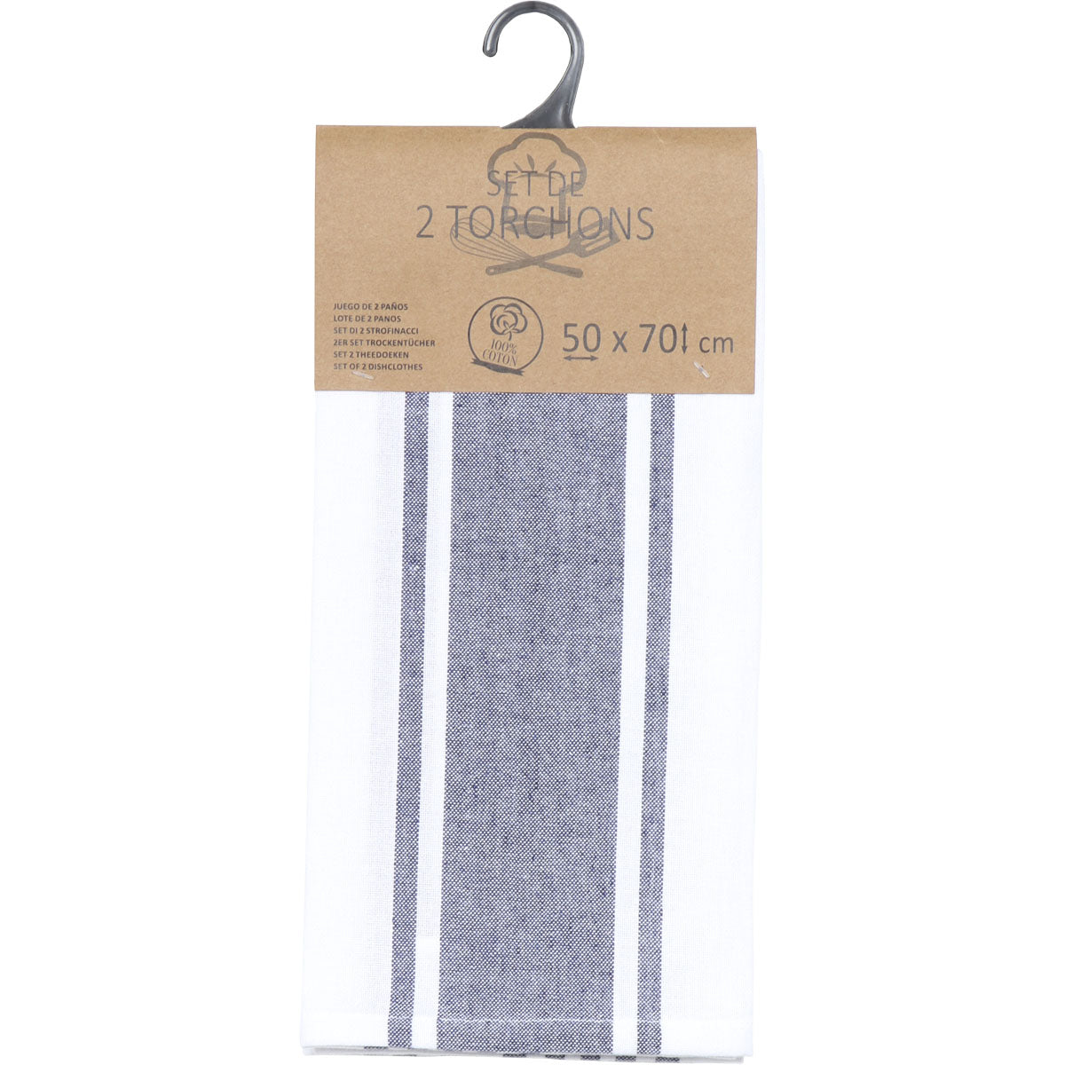 Set 2 prosoape bucătărie Lena 50x70cm bumbac/poliester - Albastru