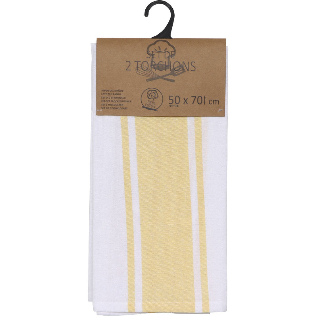 Set 2 prosoape bucătărie Lena 50x70cm bumbac/poliester - Galben