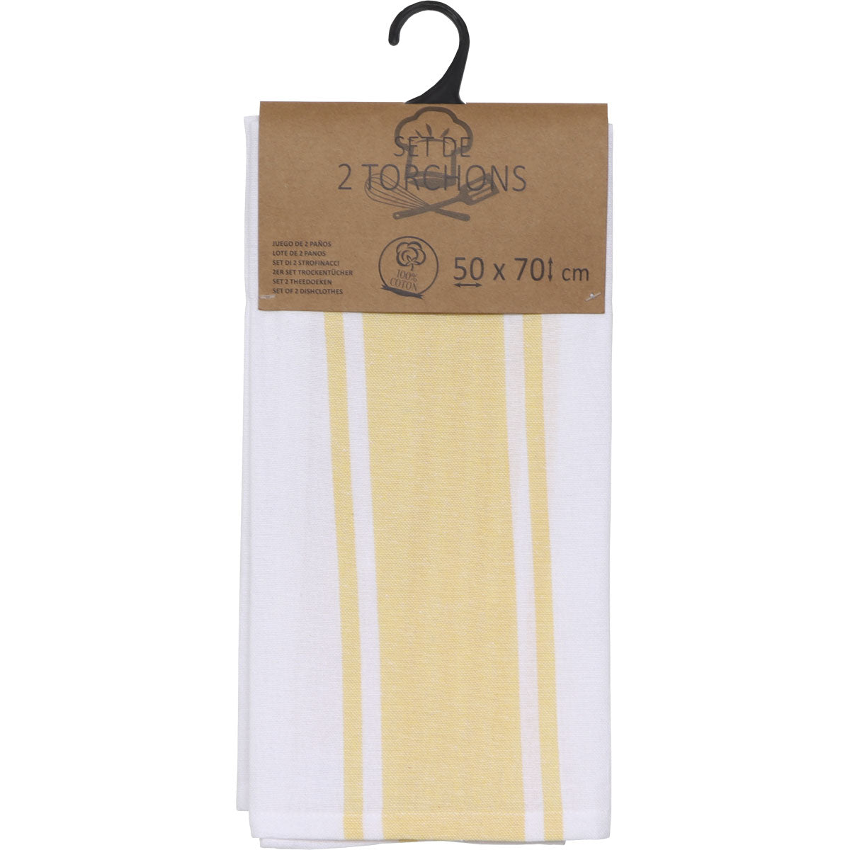 Set 2 prosoape bucătărie Lena 50x70cm bumbac/poliester - Galben