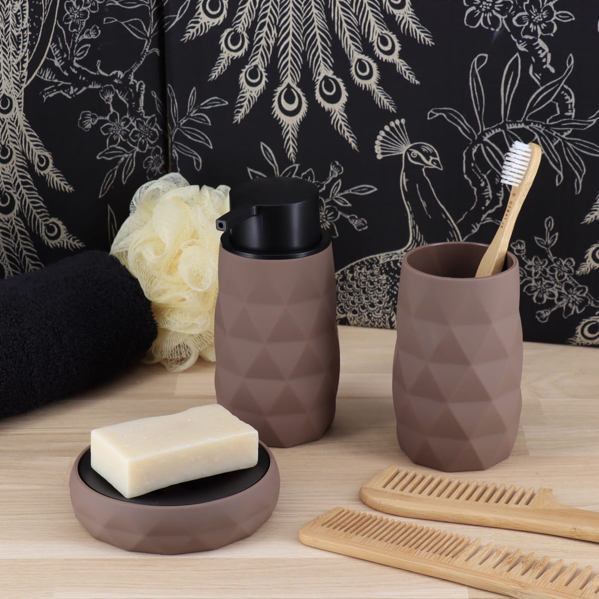 Pahar din ABS și Cauciuc - Maro, Accesoriu Elegant