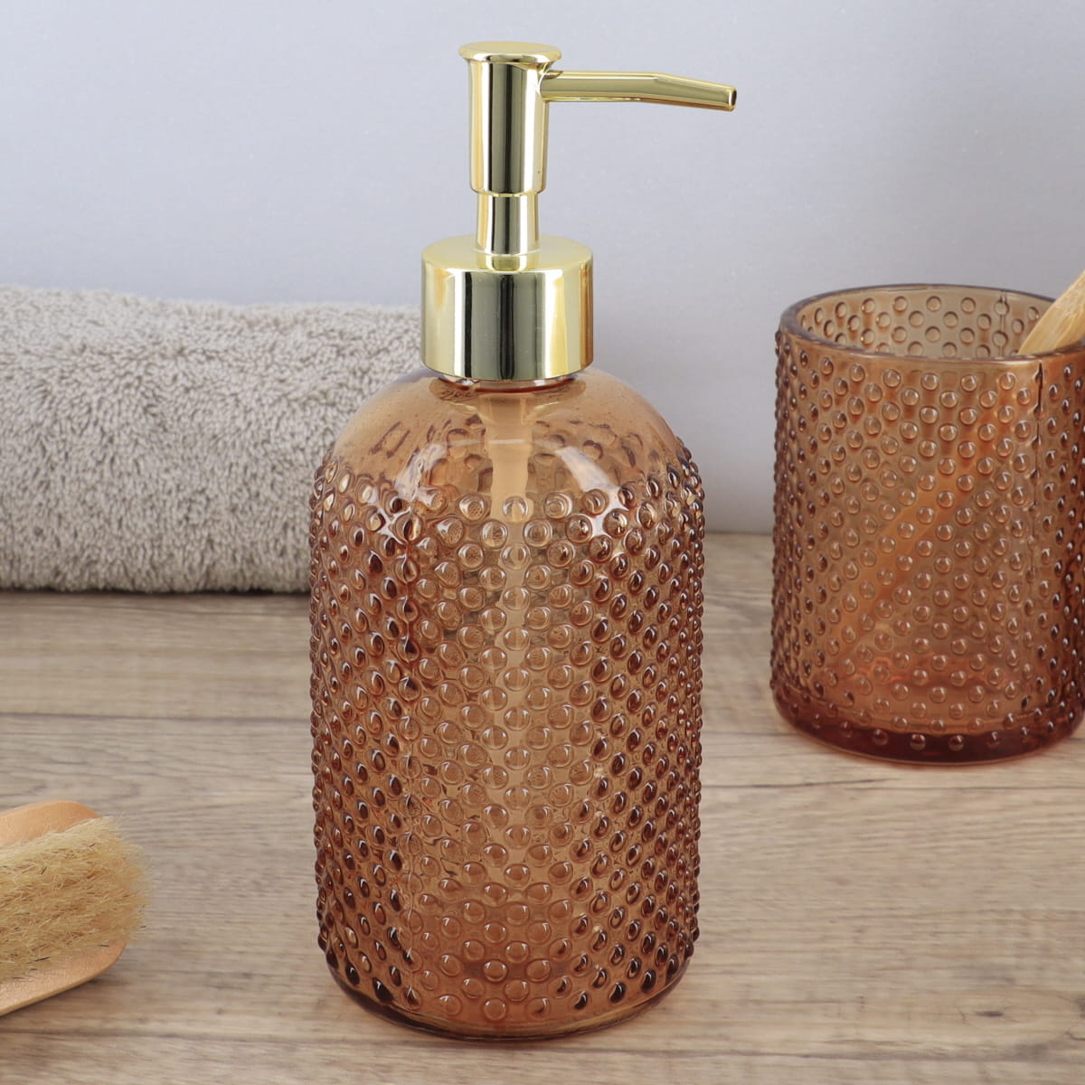 Dispenser Rotund pentru Săpun 410 ml - Fumuriu