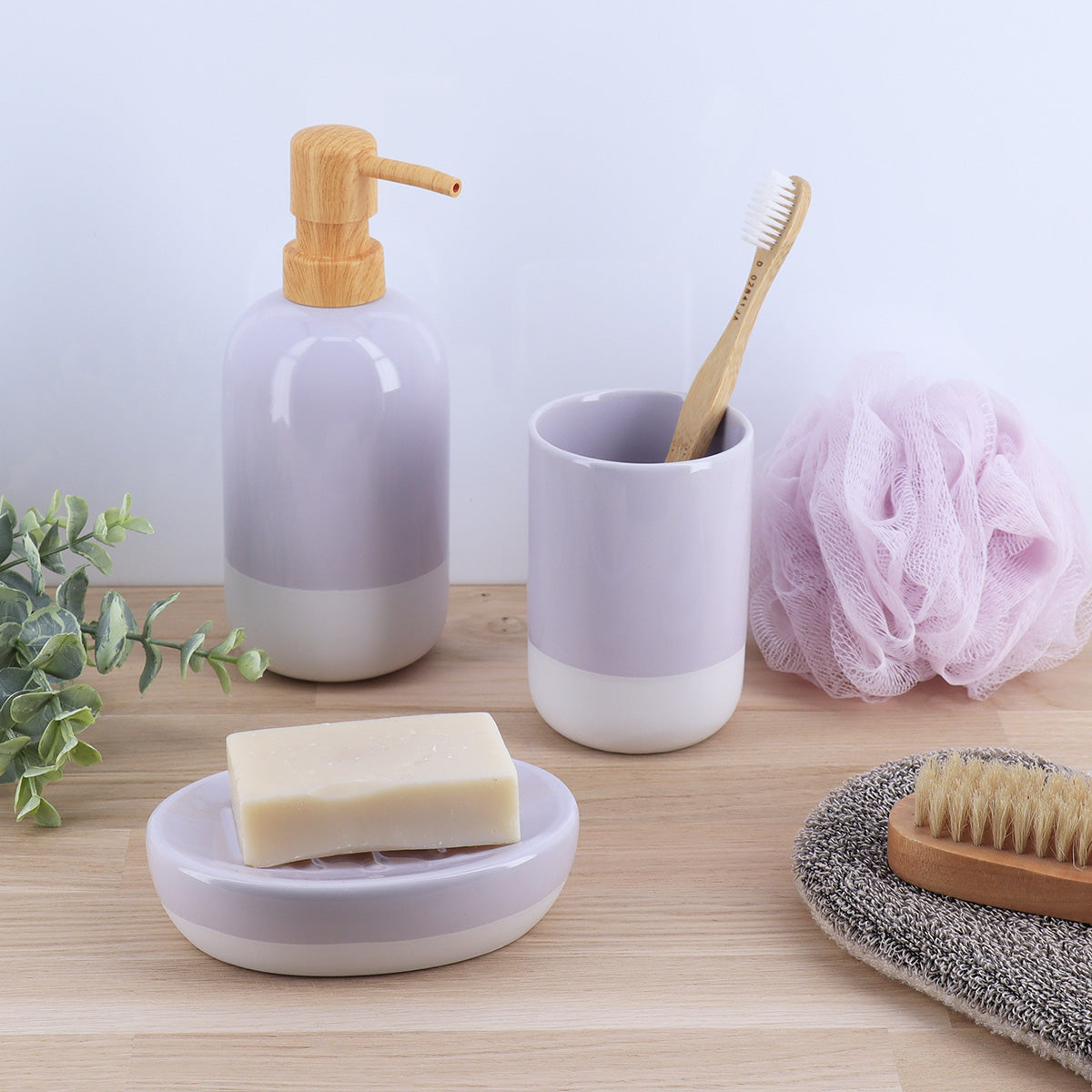 Farfurie Pentru Săpun Bicolor din Ceramică - Liliachiu