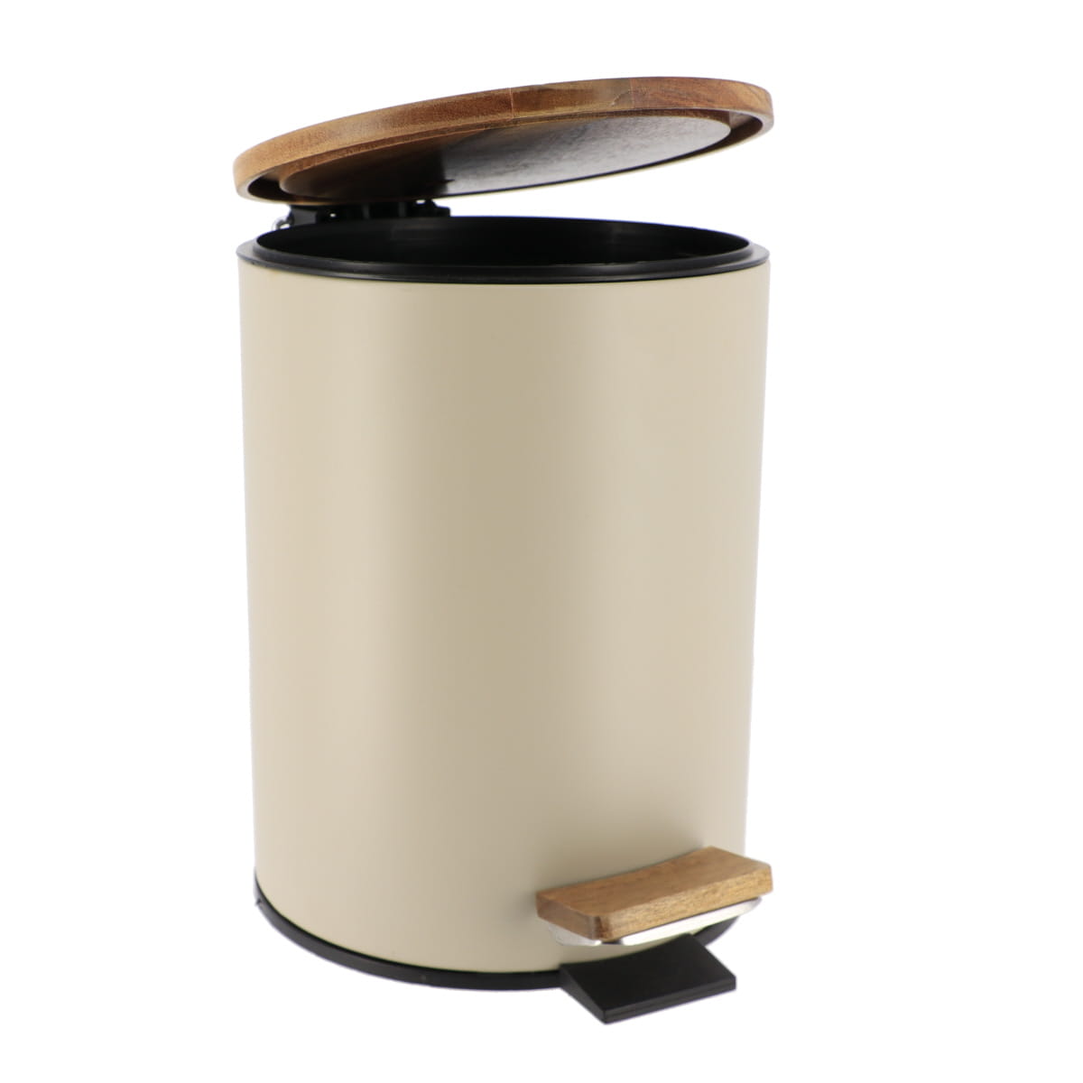 Coș De Gunoi Metalic Cu Închidere Lentă 3L - Acacia/Bambus