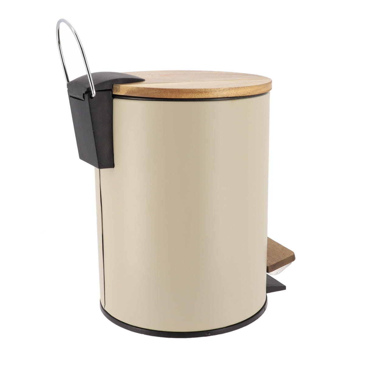 Coș De Gunoi Metalic Cu Închidere Lentă 3L - Acacia/Bambus
