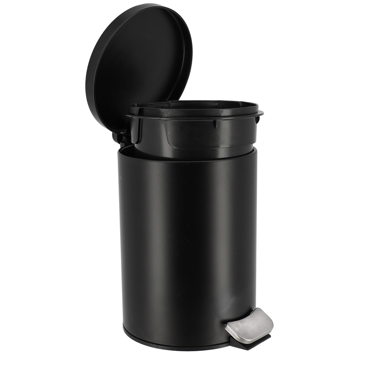 Coș De Gunoi Rotund Din Oțel Inoxidabil 3L - Negru