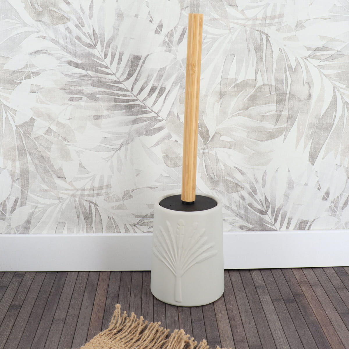 Perie De Toaleta Decor Frunza - Gri