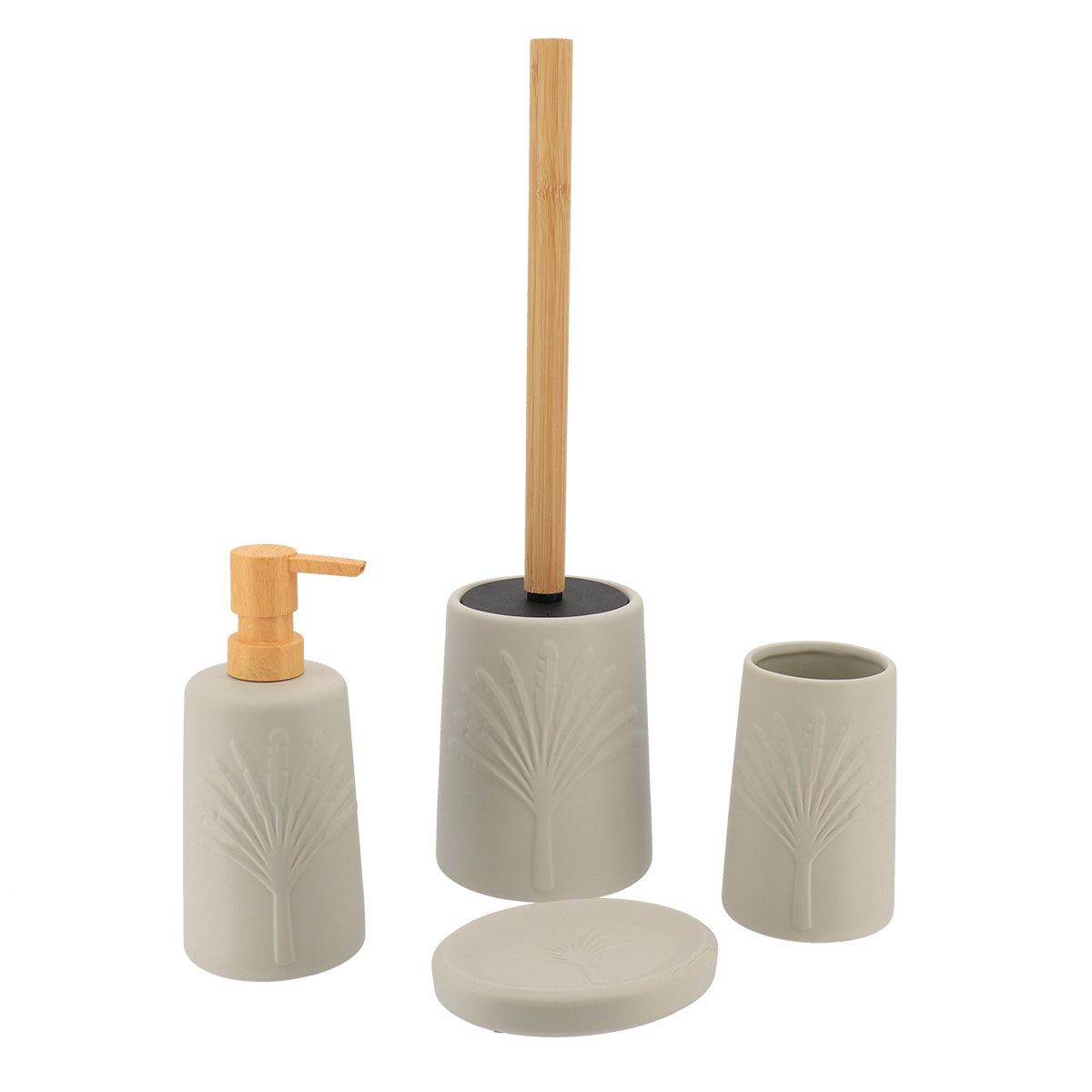 Perie De Toaleta Decor Frunza - Gri