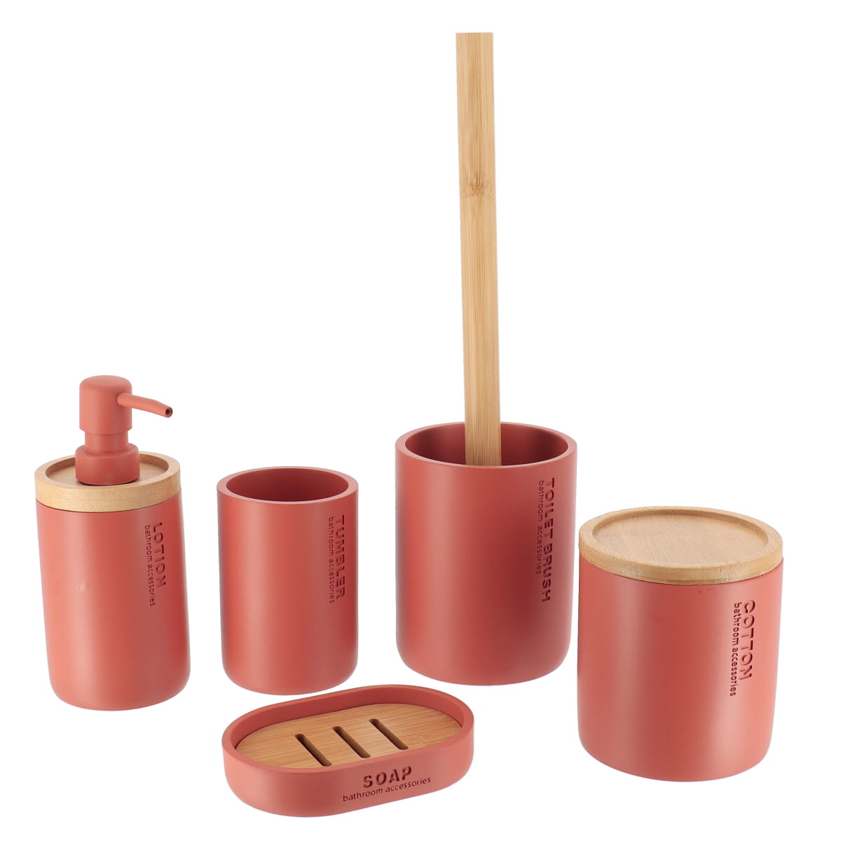 Cutie pentru Vată din Polirășină cu Capac - Terracotta/Bambus