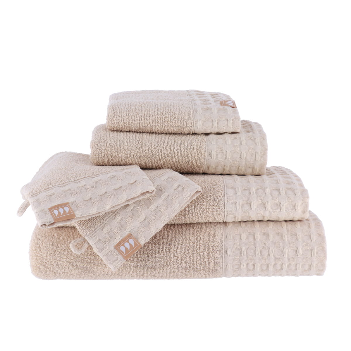 Set de 2 Mănuși 100% Bumbac 15x21 cm - Bej