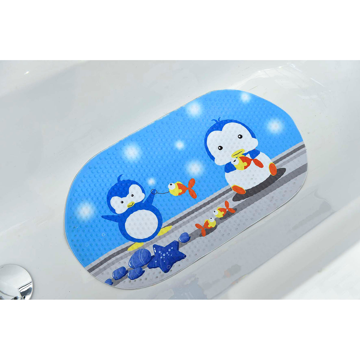 Covoraș De Baie Imprimat Din PVC/Poliester - Pinguin 69x39 cm - Childish