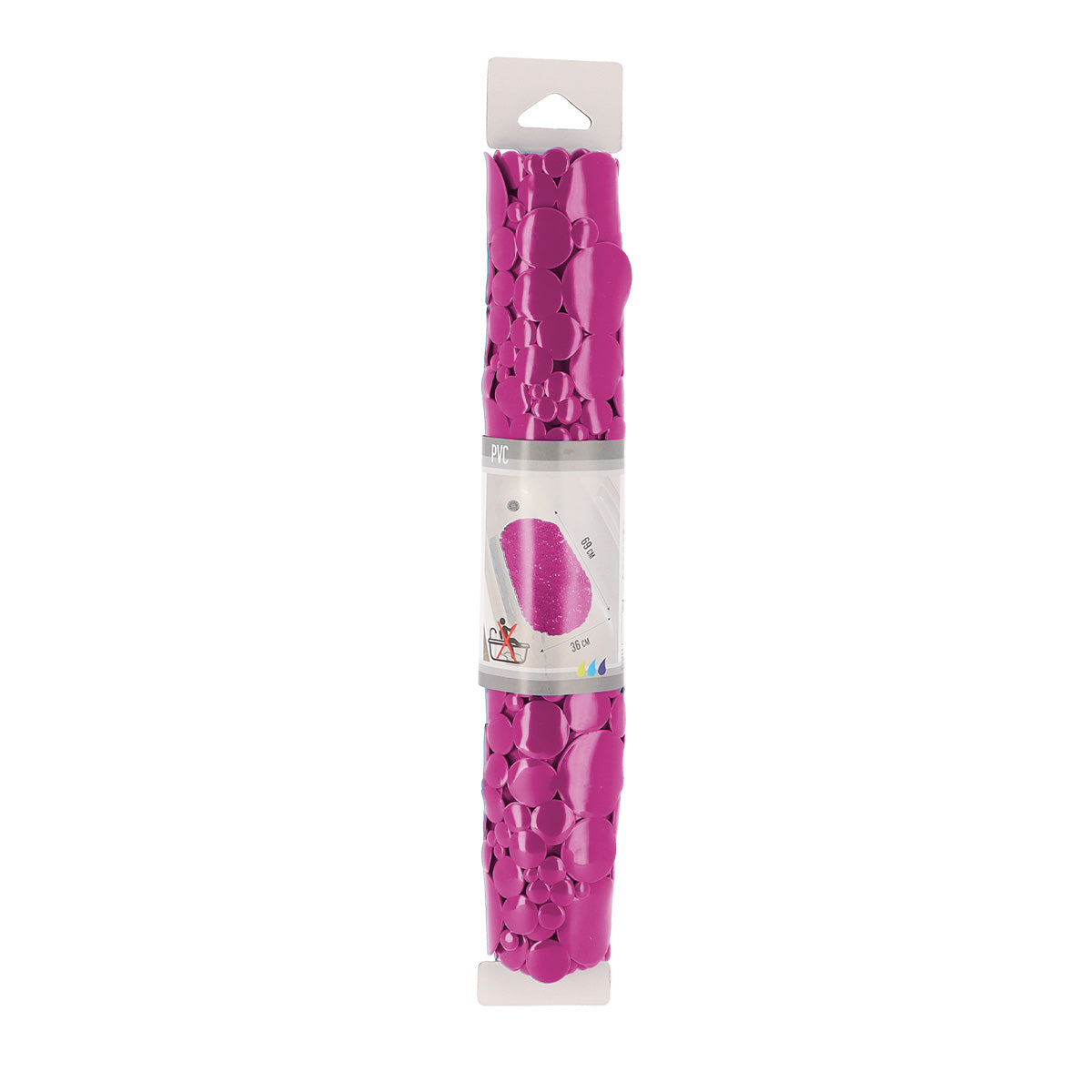 Covoraș de Baie din PVC 69x36 cm cu Bule - Fuchsia