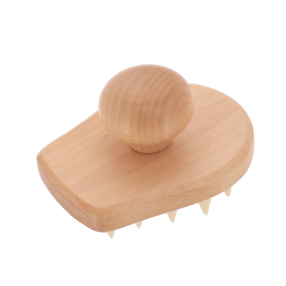 Masaj pentru Cap din Lemn și Silicon - Natural